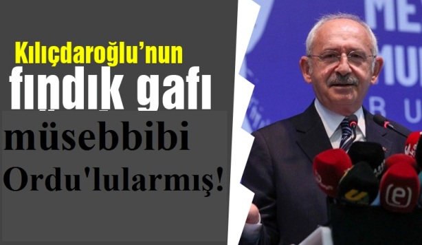 KILIÇDAROĞLU'NUN 'FINDIK' GAFI! ÖZEL 'ORDU'LULAR YÜZÜNDE' DEDİ