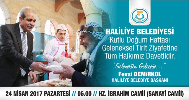 Haliliye Belediyesinden Tirit Ziyafetine Davet